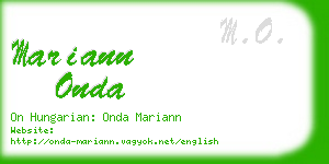 mariann onda business card